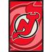 New Jersey Devils 35.75'' x 24.25'' Framed Logo Poster