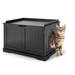 Cat Litter Box Wooden Enclosure Pet House Sidetable Washroom