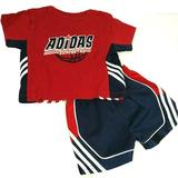 Adidas Matching Sets | Adidas 2 Pc Basketball Outfit Shirt Shorts 12 Mo | Color: Blue/Red | Size: 12mb