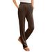 Plus Size Women's Straight-Leg Soft Knit Pant by Roaman's in Chocolate (Size 1X) Pull On Elastic Waist