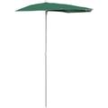 Demi-parasol de jardin avec mât 180x90 cm Vert Vidaxl Vert
