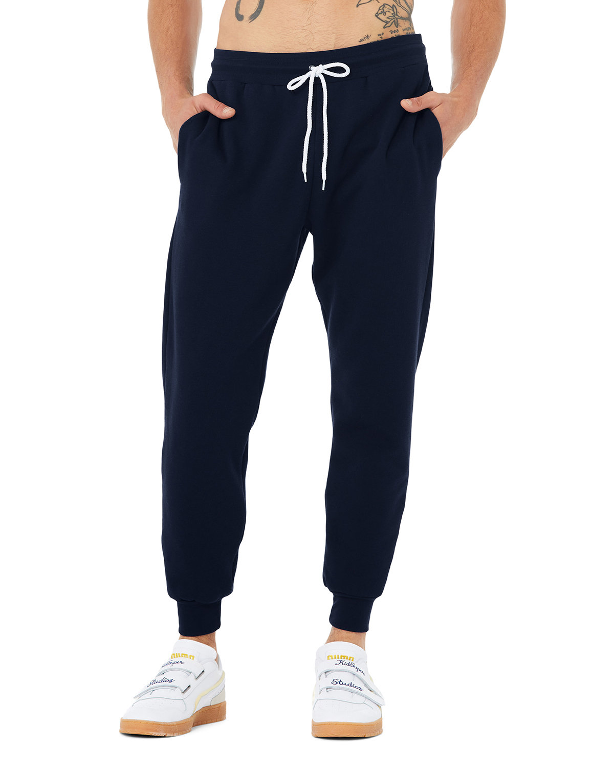 Bella + Canvas 3727 Jogger Sweatpant in Navy Blue size XL | Fleece B3727, BC3727