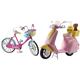 Barbie DVX56 FRP56 Motorroller, pink & DVX55 - Fahrrad