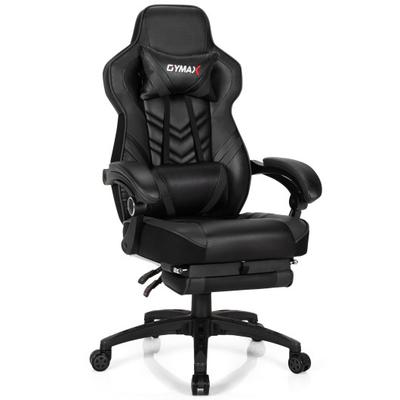 Costway Adjustable Gaming Chair with Footrest for Home Office-Black
