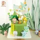 Décoration animaux girafe Lion chat singe gâteau Toppers pour fête d'enfants bébé joyeux