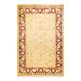 Overton Hand Knotted Wool Vintage Inspired Modern Contemporary Eclectic Ivory Area Rug - 6'2" x 9'3"