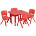 24" Square Plastic Height Adjustable Activity Table Set with 2 or 4 Chairs
