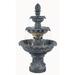 55" Three Tier Outdoor Patio Garden Water Fountain - Mocha Finish