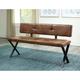 Carli Matte Black and Antique Brown Upholstered Dining Bench
