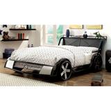 Furniture of America Loot Modern Grey Full Metal Youth Bed with Shelf