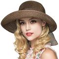 Sun Hat, Ladies Straw Hat Foldable Cap Floppy Wide Brim Summer Beach Hats for Women Girls