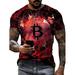 CVLIFE Mens Graphic T Shirts Summer Casual Short Sleeve Shirts Fashion Bitcoin BTC Printed Crew Neck Tees Shirts