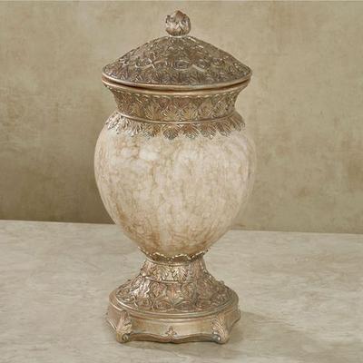 Cambria Tall Covered Jar Ivory/Beige , Ivory/Beige