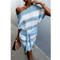 Print Knit Dress Women Summer Bandage Short Sleeve Spaghetti Strap Midi Dresses