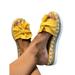 Colisha Women Flat Sandals Slides Slip on Open Toe Bowknot Espadrilles Platform Sandals Casual Slip-On Straw Wedge Open Toe Summer Sandal