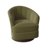 Barrel Chair - Fairfield Chair Tipsy 28.75" W Swivel Barrel Chair Fabric in Green/Brown | 30.25 H x 28.75 W x 31 D in | Wayfair