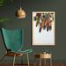 East Urban Home Colorful Peacock Feathers Vibrant Universal Link Bohemian Theme - Picture Frame Graphic Art Print on Fabric Fabric | Wayfair