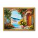 East Urban Home House Near the Sea Colorful Flowers Summer Seas - Painting on Canvas Metal in Blue/Brown | 30 H x 40 W x 1.5 D in | Wayfair