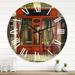 East Urban Home Facade of Charming Shop In Paris I - French Country wall clock Metal in Red | 29 H x 29 W x 1 D in | Wayfair