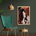 East Urban Home Jazz Singer Woman Performing on the Grunge Background Musical Sound - Picture Frame Graphic Art Print on Fabric Fabric | Wayfair