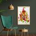 East Urban Home 3 Grimacing Tiki Party Surrounded by Leaves Drinks & Happy Toucan Birds - Picture Frame Graphic Art Print on Fabric Fabric | Wayfair