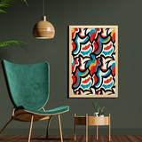 East Urban Home Graffiti Inspired Street Art Style Pattern Retro Style Modern Teen Room Urban - Picture Frame Graphic Art Print on Fabric Fabric | Wayfair