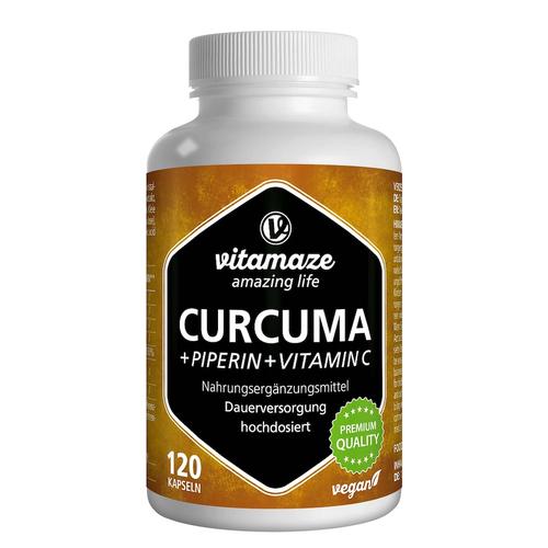 Vitamaze – CURCUMA+PIPERIN+Vitamin C vegan Kapseln Vitamine
