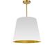 Mercer41 Oversized Drum 1 Light Drum Cylinder Pendant Fabric in White/Yellow | 20" H x 20" W x 20" D | Wayfair 4E72F9A649944B4082FC1CDD344141C4