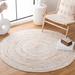 Brown/White 48 x 0.28 in Indoor Area Rug - Gracie Oaks Round Andrew-John Handmade Ivory/Brown Area Rug Polyester | 48 W x 0.28 D in | Wayfair