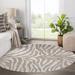 White 60 x 60 x 0.08 in Area Rug - East Urban Home Animal Print Brown/Ivory Area Rug Polyester | 60 H x 60 W x 0.08 D in | Wayfair