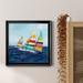 Breakwater Bay Wind Running - Picture Frame Painting on Canvas Canvas, Solid Wood in Black/Blue/Gray | 30.5 H x 30.5 W x 1.5 D in | Wayfair