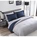 Eider & Ivory™ Elihu Microfiber Reversible 7 Piece Comforter Set Polyester/Polyfill/Microfiber in Blue/Navy | Wayfair