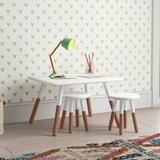 Mack & Milo™ Addington 3 Piece Writing Table & Stool Set Wood in White | 18.7 H x 28.66 W in | Wayfair 0153701