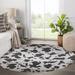 White 36 x 24 x 0.08 in Area Rug - East Urban Home Animal Print Charcoal/Ivory Area Rug Polyester | 36 H x 24 W x 0.08 D in | Wayfair