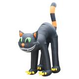 The Holiday Aisle® Halloween 20 Foot Tall Animated Giant Black Cat Inflatable Polyester in Black/Gray | 248 H x 43.31 W x 240 D in | Wayfair