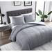 Latitude Run® Pappano Microfiber 3 Piece Comforter Set Polyester/Polyfill/Microfiber in Gray | Queen Comforter + 2 Standard Shams | Wayfair