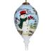 6" Blue White Snowman Mouth Blown Glass Hanging Christmas Ornament