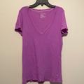 American Eagle Outfitters Tops | American Eagle V-Neck Short Sleeve Tee | Color: Purple | Size: L