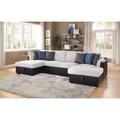 White Sectional - Latitude Run® Schmitt Sectional Sofa w/ Sleeper Faux Leather/Polyester | 36 H x 127 W x 62 D in | Wayfair