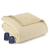 Shavel Quilted Micro Flannel® Sherpa 6-layer Heated Electric Blanket