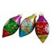 3ct Multi Retro Reflectors Glass Finial Christmas Ornament Set 4.25