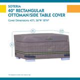 Duck Covers Soteria RainProof Rectangular Patio Ottoman/Side Table Cover