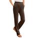 Plus Size Women's Straight-Leg Soft Knit Pant by Roaman's in Chocolate (Size 3X) Pull On Elastic Waist