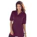 Plus Size Women's Oversized Polo Tunic by Roaman's in Dark Berry (Size 34/36) Short Sleeve Big Shirt