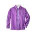 Men's Big & Tall The No-Tuck Casual Shirt by KingSize in Dark Magenta Plaid (Size 5XL)