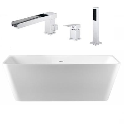 Randolph Morris Axton 67 Inch Acrylic Double Ended Freestanding Bathtub and Faucet Package RMBP39-67-CPF5