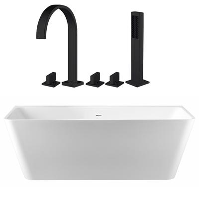 Randolph Morris Axton 59 Inch Acrylic Double Ended Freestanding Bathtub and Faucet Package RMBP39-59-MBF4