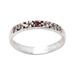 Dainty Frangipani,'Garnet and Sterling Silver Single Stone Ring'