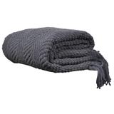 Battilo Home Boon Knitted Tweed Throw Couch Cover Blanket by Battilo Home in Grey (Size 50" X 60")