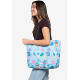 Plus Size Women's Disney Stitch Travel Rope Tote Bag Carry-On Blue All-Over Print by Disney in Blue